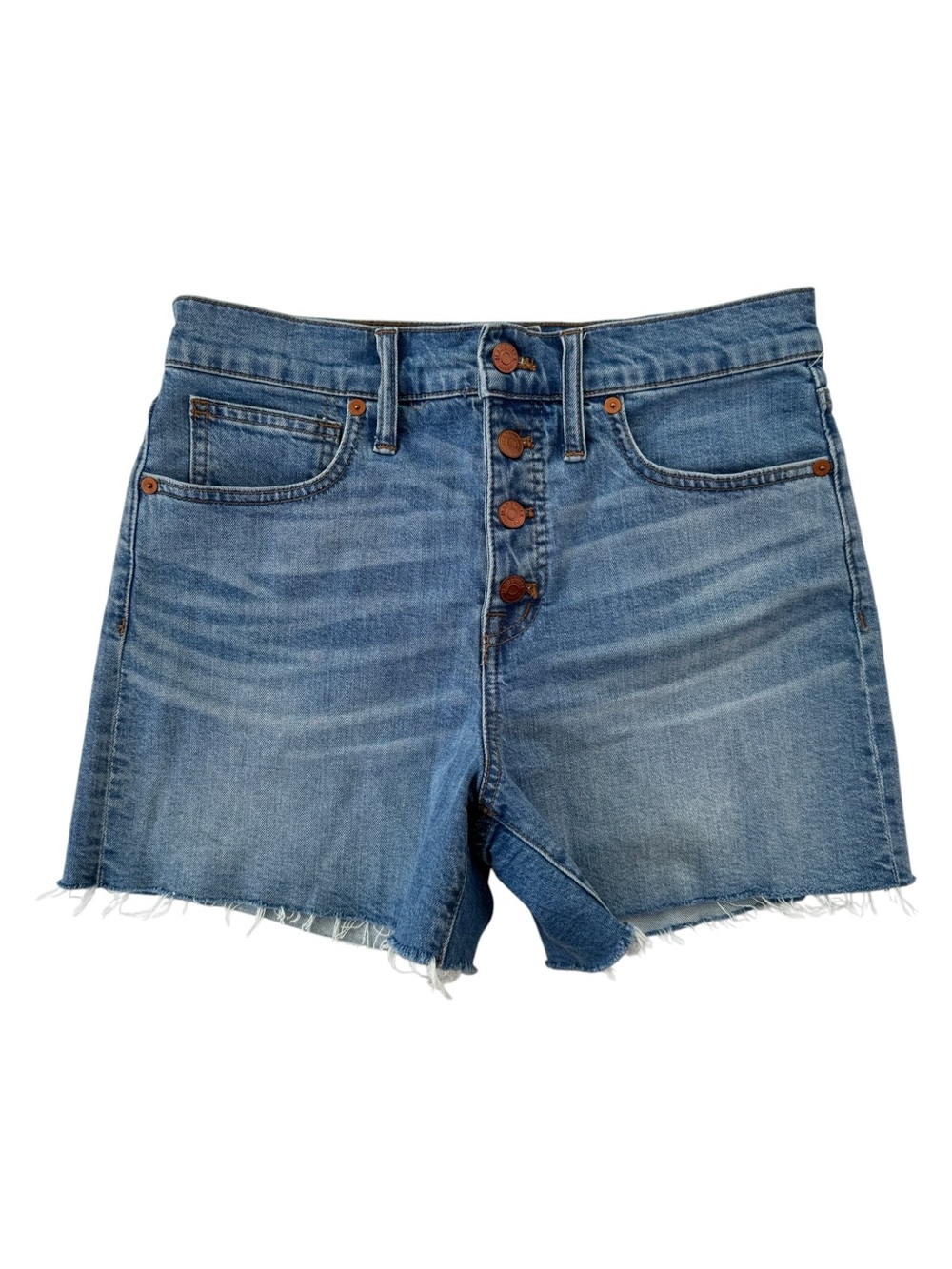NEW MADEWELL High Rise Denim Shorts Button Front Edition Size 27 - Picture 4 of 11